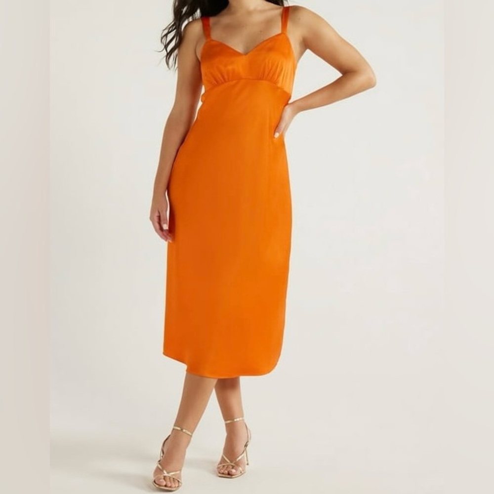 Orange Midi Dress